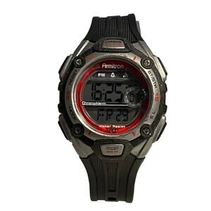 Armitron All Sport 45/6999  Black Red &Gray Digital WR100M Chrono Drive Watch